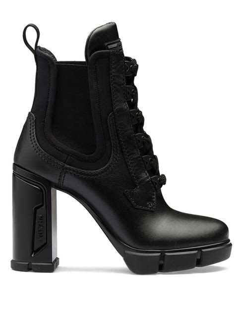 prada heels chunky|Prada chunky heel ankle boots.